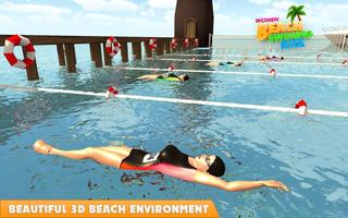 Women Beach Swimming Pool Raci poster