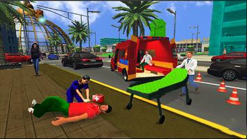 US Ambulance Emergency Rescue simulator 1122 Affiche
