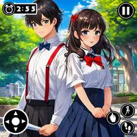 Anime High School Girl Love 3D plakat