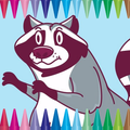 Cute Racoon Coloring Book