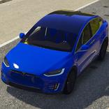 Electric Tesla X Speed Race