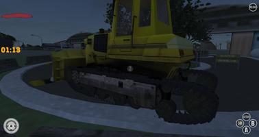 Construction Bulldozer Driving Affiche