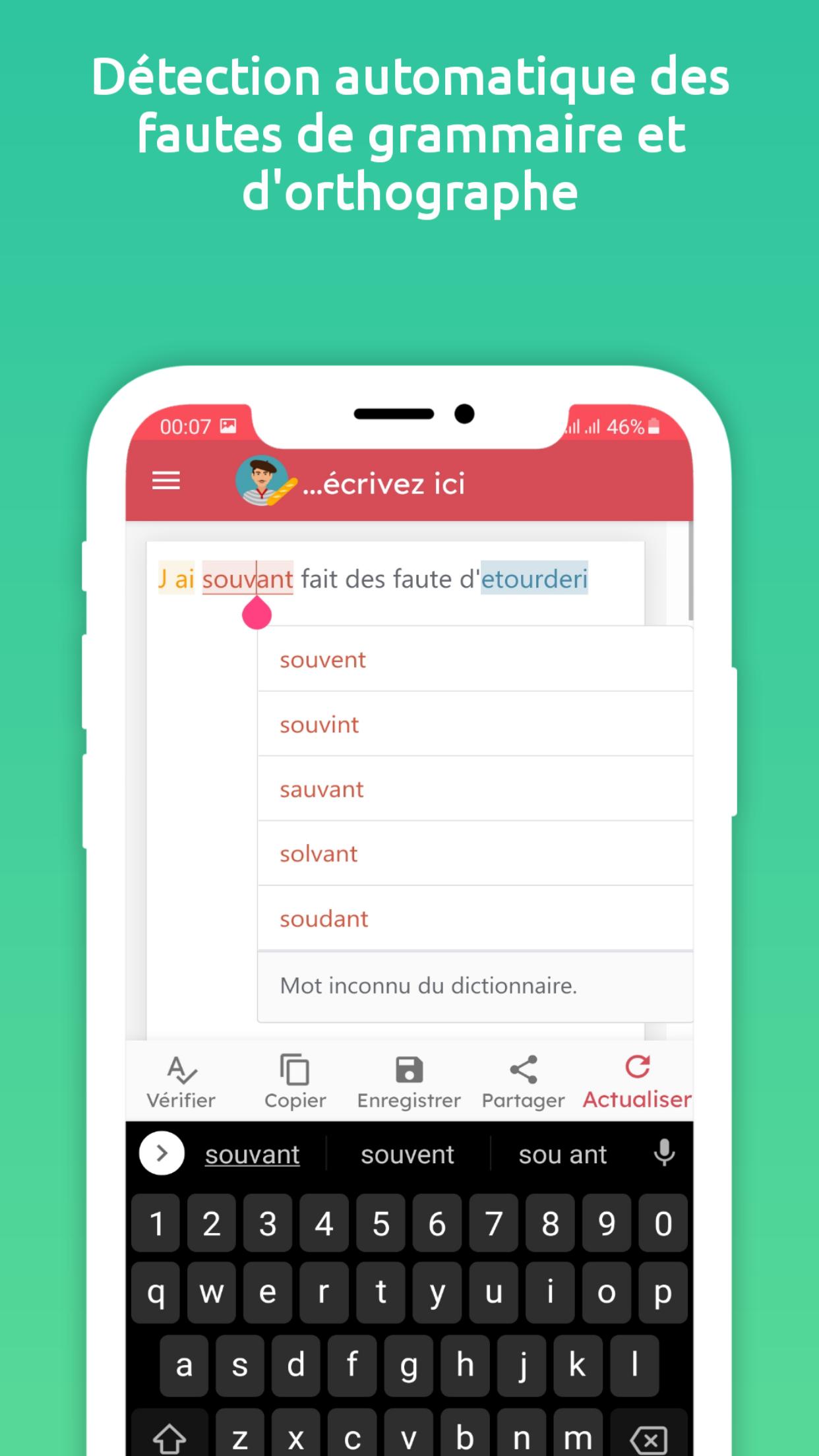 Correcteur d'orthographe et de grammaire français para Android - APK Baixar