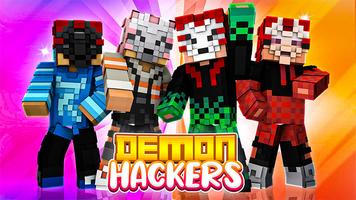 Hacker Neon Skin For Minecraft Poster