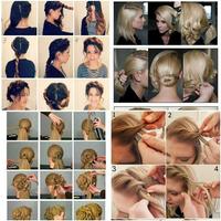Idées de coiffure simple femmes Affiche
