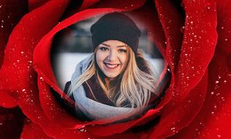 Red Rose Photo Frame Affiche