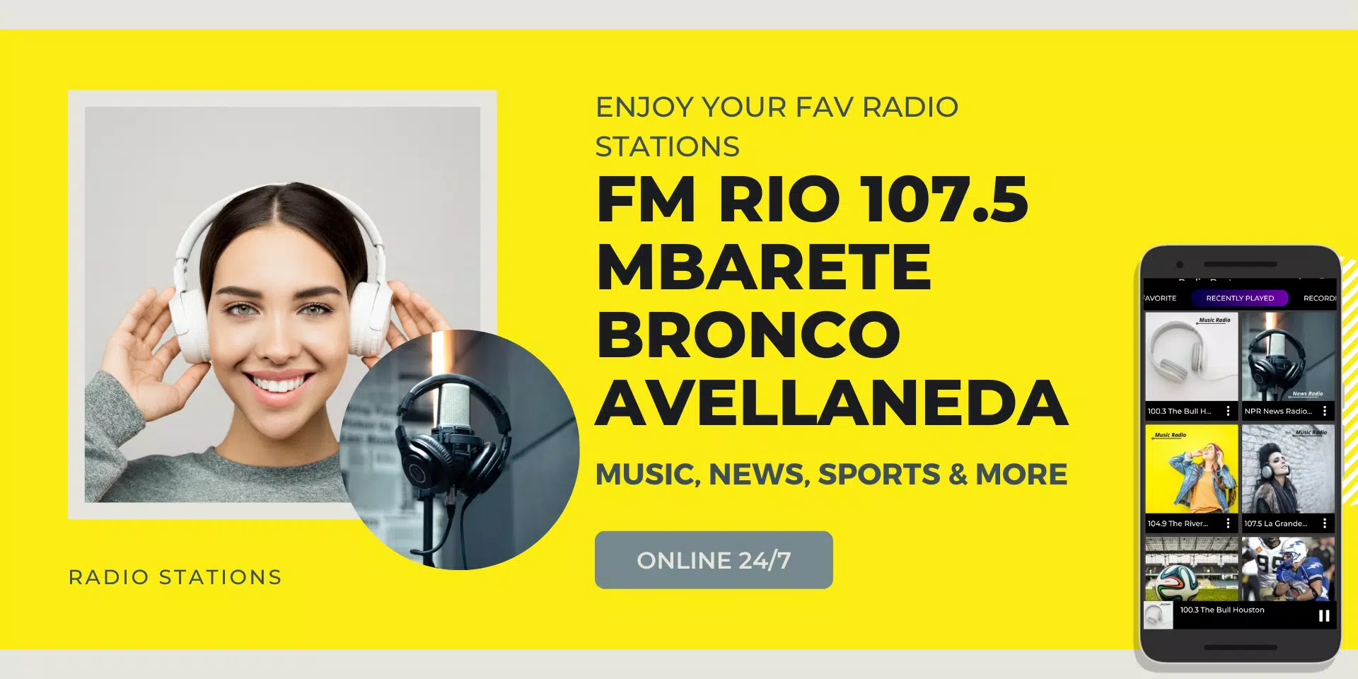 Descarga de APK de FM Rio 107.5 Mbarete Bronco para Android