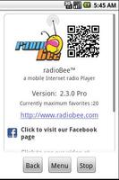 radioBee Pro - radio app تصوير الشاشة 1