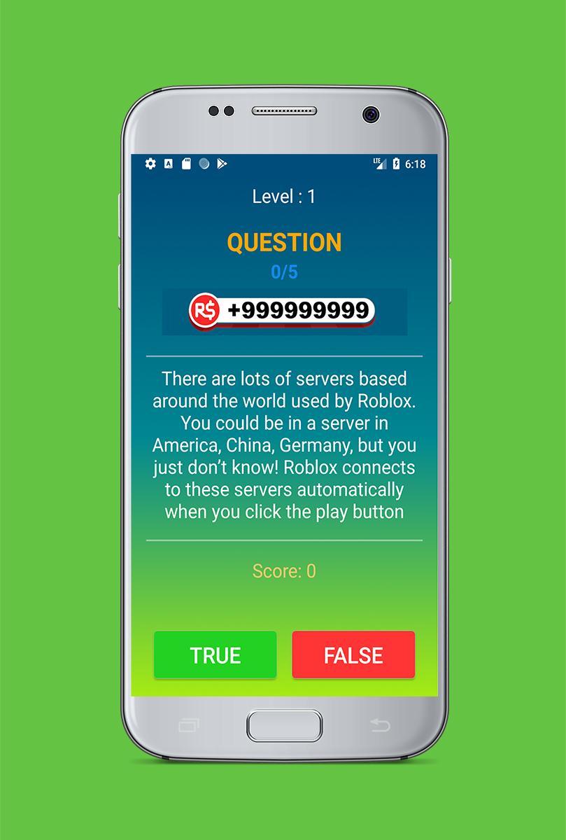 Free Robux Quiz For Android Apk Download - roblox quiz apk