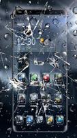 3D Rain Broken Glass Theme poster