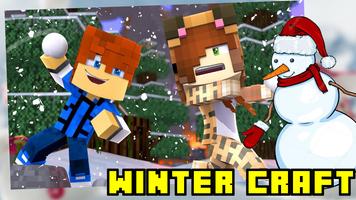 Winter Сraft and Building Snow Ball Affiche