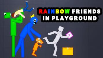 Rainbow Friends In Playground Affiche