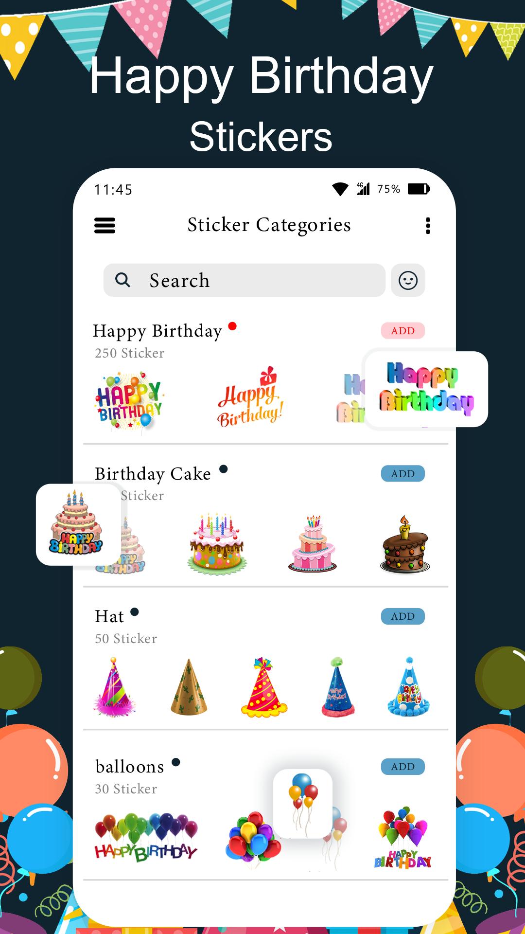 Happy Birthday Stickers for WhatsApp 2021 APK pour Android Télécharger
