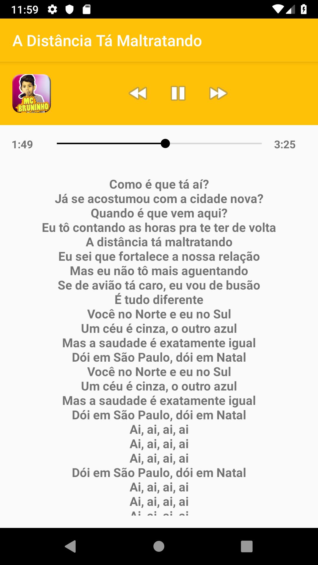 Descarga de APK de JOGO DO AMOR, MC Bruninho Letra da música para