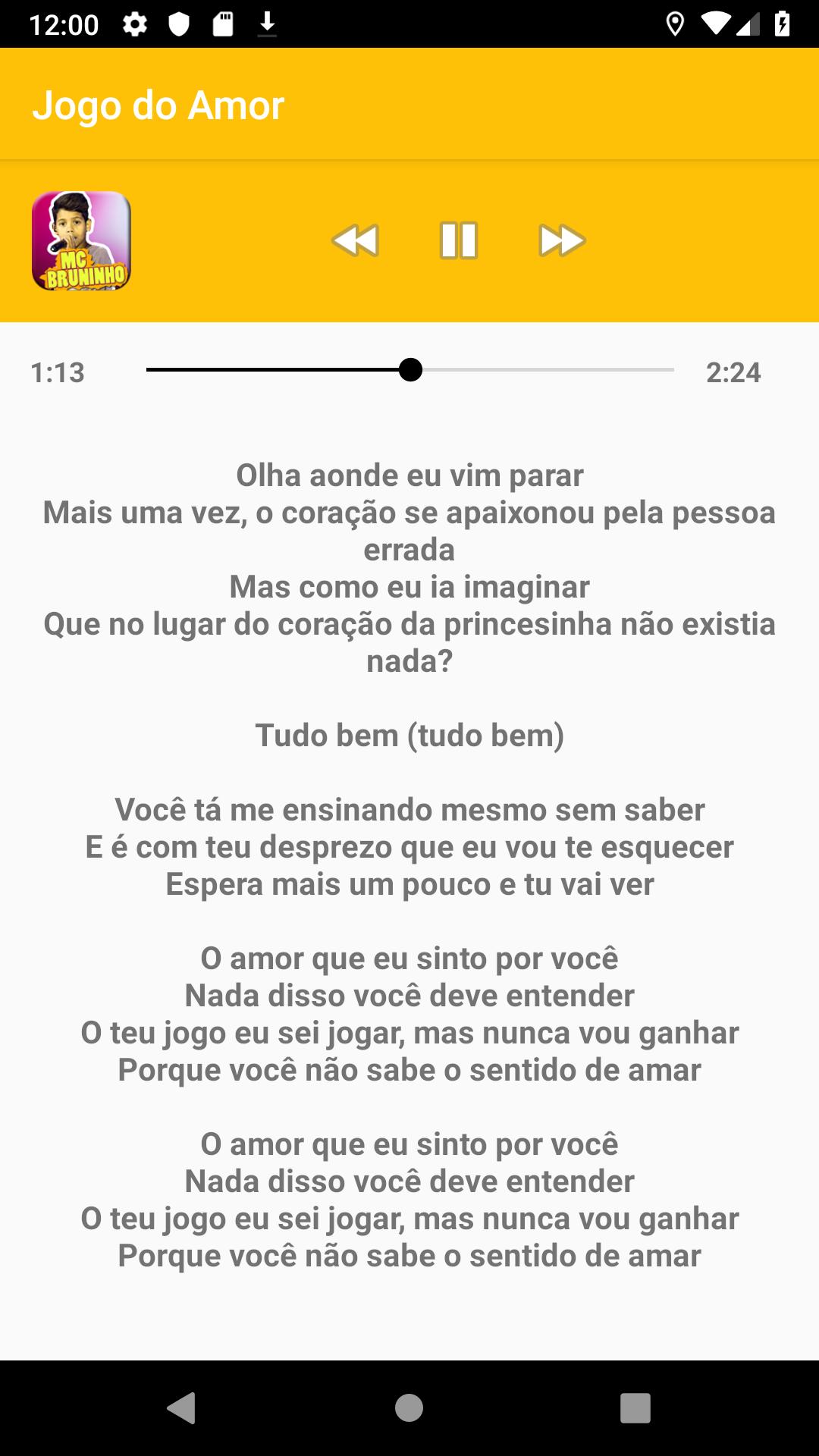 Descarga de APK de JOGO DO AMOR, MC Bruninho Letra da música para