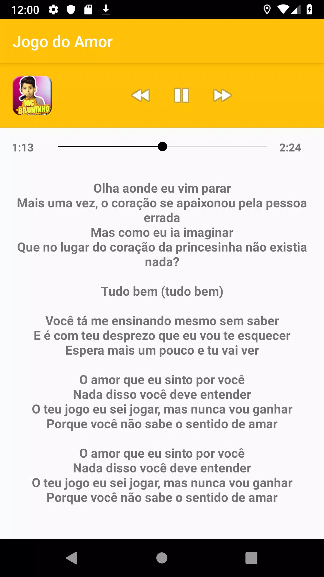 Download MC Bruninho Letra Da Música Sin Internet Free for Android