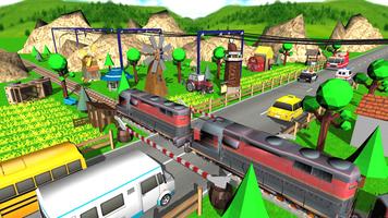 Train Road Crossy 3D Railroad Cartaz