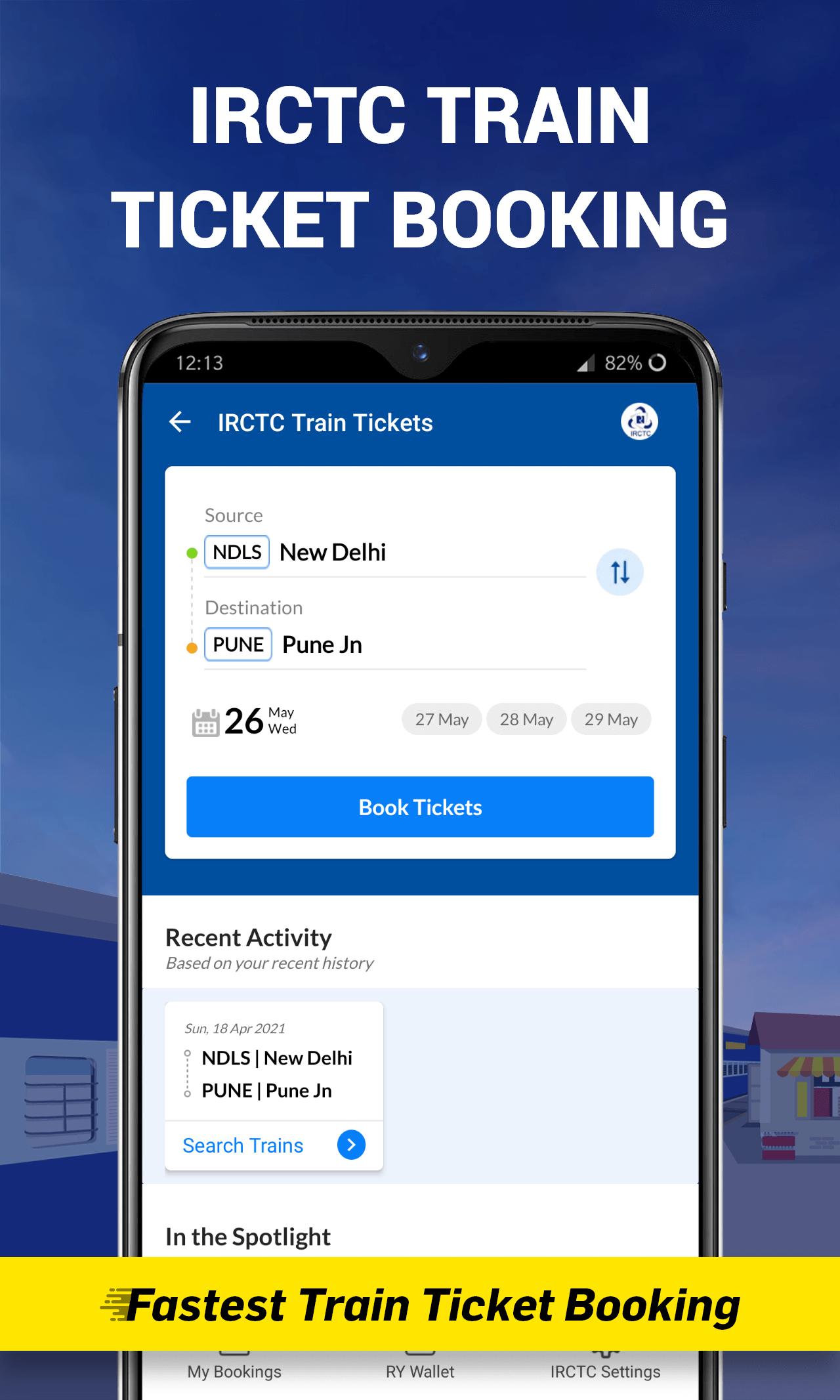 Train tickets booking