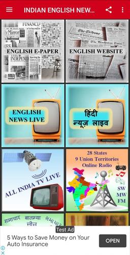 Indian English Newspaper - E-paper, Website, Radio for Android - APK  Download