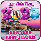 Cartes de photo de nouvel an icône