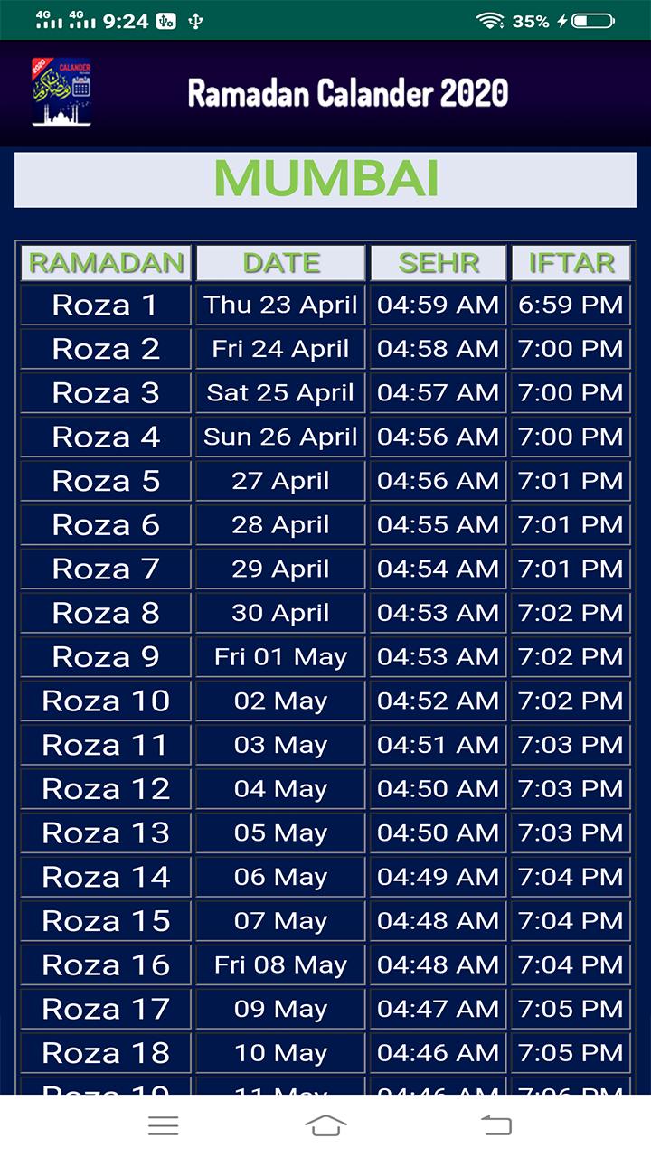 Ramzan Time Table 2020 Download Ramadan Schedule In Pdf With Sehri And Iftar Dates Timing In India Ist For Fasting In The Holy Month India Com
