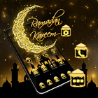 Thème du Ramadan Noir Doré icône