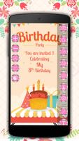 Birthday Invitation Card Maker الملصق