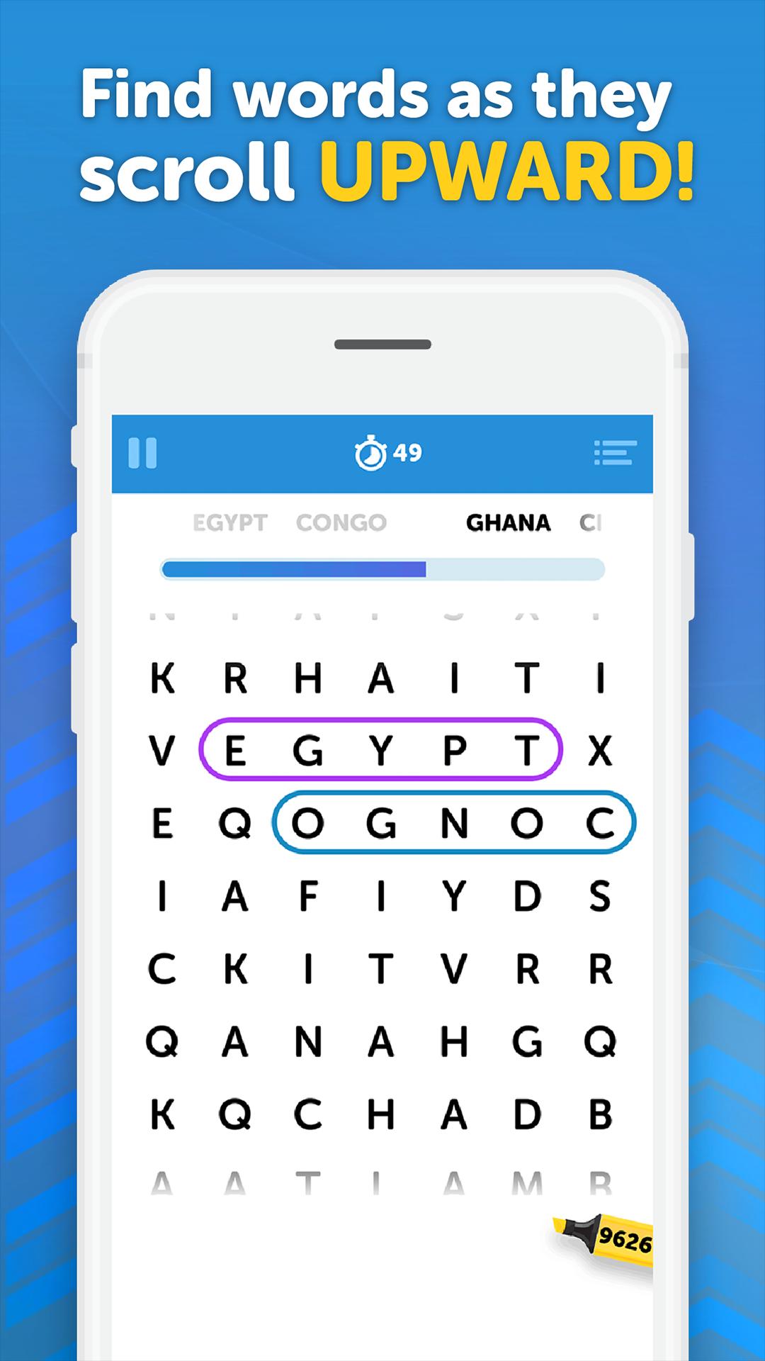 upword search scrolling word search puzzle game for scrolling words