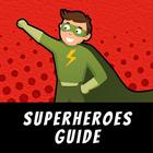 Comic cool superheroes and villians guide icon