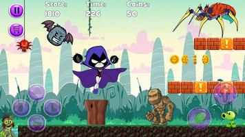 Raven titans go jungle Adventure run Jump & Run captura de pantalla 3