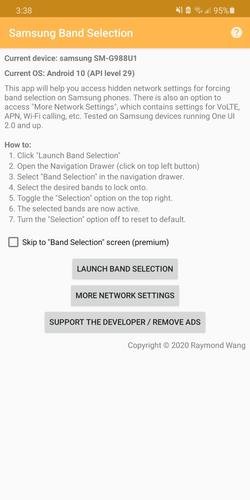 samsung band selection for android