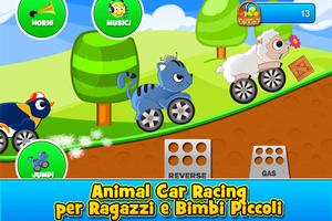 Poster Animal Cars Kids Racing