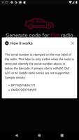Fiat Radio Code Generator ảnh chụp màn hình 1