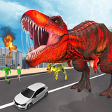Dinosaurier Stadt Attacke Zeichen