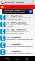 Brazilian Emergency Numbers Affiche