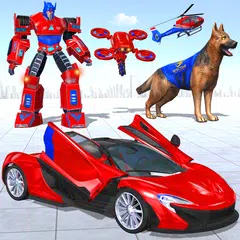 Police Dog Drone Robot Car APK download