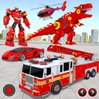 camión bomberos robot juego icono