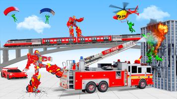 jogo robô caminhão bombeiros imagem de tela 2