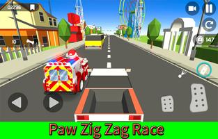Traffic Paw Rescue Racing Adventure Game syot layar 1