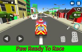 Traffic Paw Rescue Racing Adventure Game syot layar 2