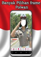 Polwan dan TNI foto selfie camera Poster