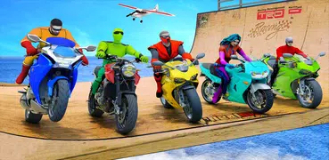 Superhero Mega Ramp Bike Games