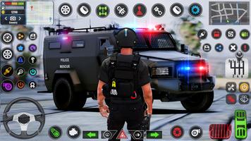 قيادة سيارة الشرطة: لعبة سيارة الملصق