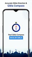 Real Qibla Compass trouver la Qibla pour la prière Affiche