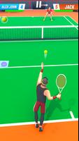 Echte wereld tennis 3D-spel-poster