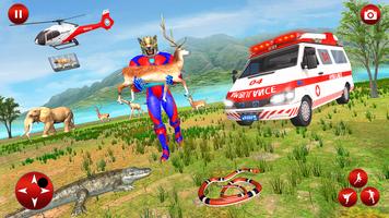 Superhero Animals Robot Rescue Mission Ekran Görüntüsü 1