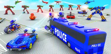 Police Dino Robot Car Games