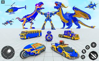 Police Dino Robot Car Games ภาพหน้าจอ 3