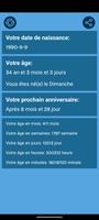 Calculateur d'âge capture d'écran 2