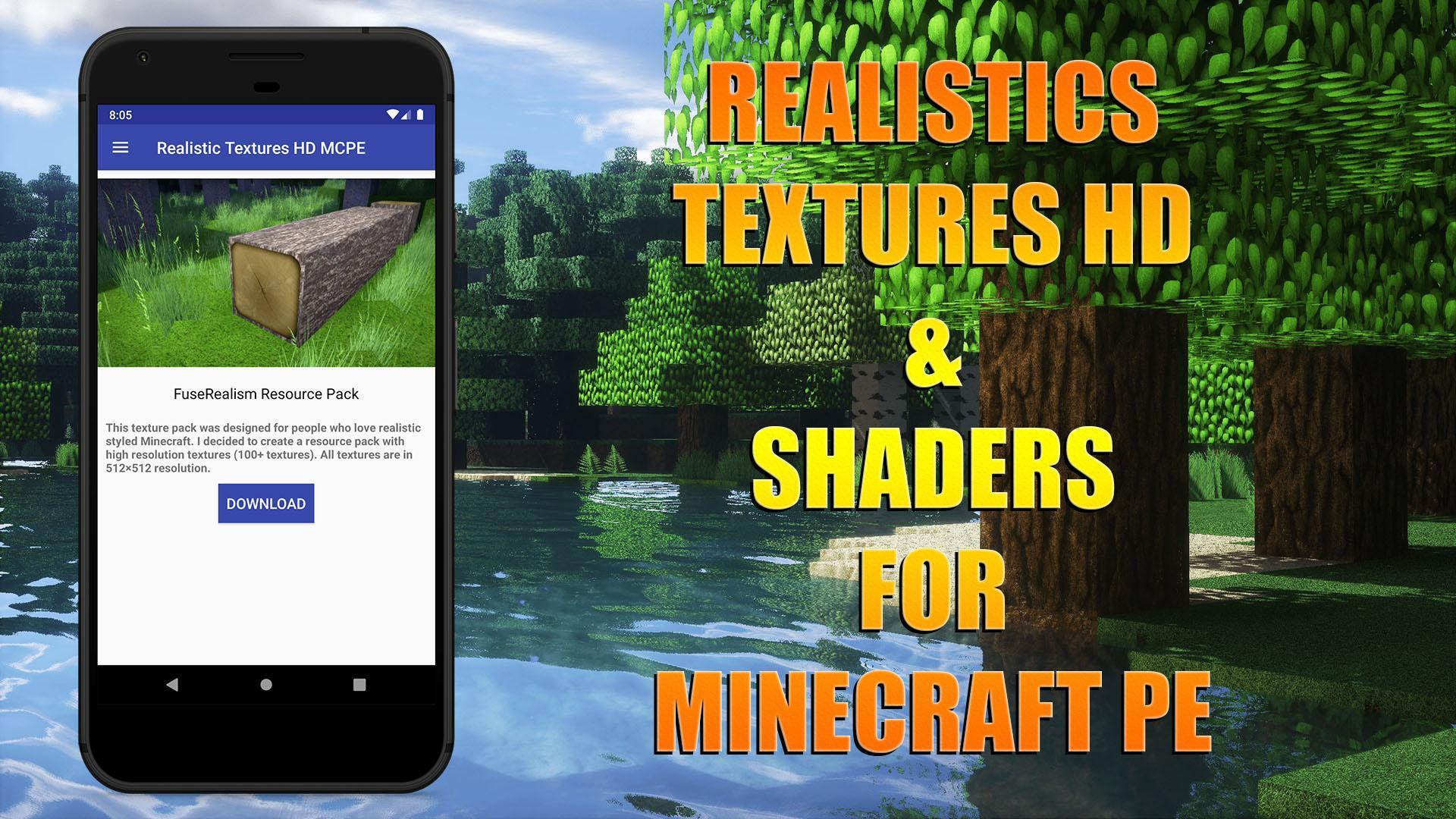 Realistic Texture Pack Hd For Minecraft Pe For Android Apk - minecraft roblox texture pack roblox free play no download